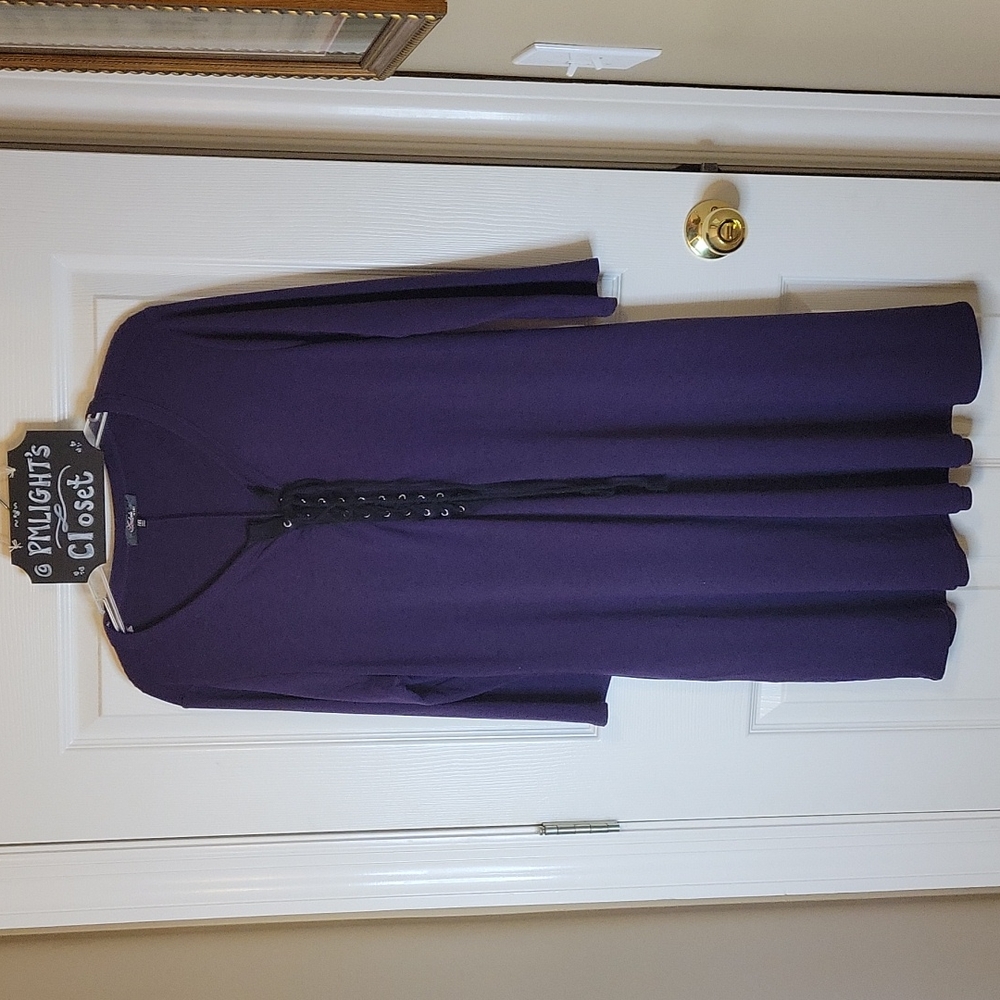 Andree by Unit Dress Purple 1XL Long Sleeve